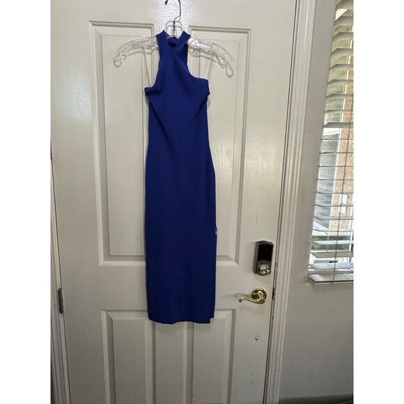 Aritzia Wilfred Women's Blue Cayenne Halter Neck Midi Dress Size XS knit - Picture 6 of 13